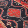 Bijar Persian Rug 9'6" x 4'7" - Semi Antique Medallion Crimson, Navy Blue Hand Knotted | back view | SKU 110341