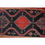 Bijar Persian Rug 9'6" x 4'7" - Semi Antique Medallion Crimson, Navy Blue Hand Knotted | pile detail | SKU 110341