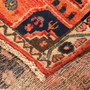 Ardabil Persian Rug 6x2 ft - Semi Antique Medallion Turquoise, White Hand Knotted | corner detail | SKU 110347