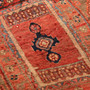 Ardabil Persian Rug 6'11" x 2'7" - Semi Antique Medallion Turquoise, White Hand Knotted | back view | SKU 110347