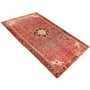 Hosseinabad Persian Rug 9'8" x 5'3" - Semi Antique Medallion Crimson, Ivory Hand Knotted | texture detail | SKU 110365