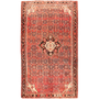 Hosseinabad Persian Rug 9x5 ft - Semi Antique Medallion Crimson, Ivory Hand Knotted | front view | SKU 110365