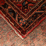Hosseinabad Persian Rug 9x5 ft - Semi Antique Medallion (Toranj), Herati (Mahi) Madder Red, Crimson, Ivory Hand Knotted | corner detail | SKU 110365