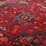 Nahavand Persian Rug 10x5 ft - Semi Antique Medallion Toranj Herati Mahi Madder Red Crimson Navy Blue Hand Knotted | back view | SKU 110367