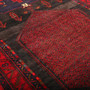 Bijar Persian Rug 10'4" x 4'10" - Semi Antique Medallion Crimson, Navy Blue Hand Knotted | back view | SKU 110399
