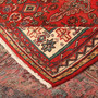 Hamadan Persian Rug 10'2" x 7'3" - Semi Antique Afshan Red, Blue Hand Knotted | corner detail | SKU 110508
