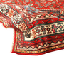 Hamadan Persian Rug 10'2" x 7'3" - Semi Antique Afshan Red, Blue Hand Knotted | detail view | SKU 110508