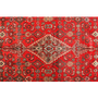Hamadan Persian Rug 10'2" x 7'3" - Semi Antique Afshan Red, Blue Hand Knotted | pile detail | SKU 110508