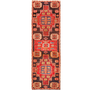 Ardabil Persian Rug 9'10" x 3'1" - Semi Antique Medallion Turquoise, White Hand Knotted | front view | SKU 110542