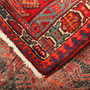 Ardabil Persian Rug 11'1" x 3'8" - Semi Antique Medallion Turquoise, White Hand Knotted | corner detail | SKU 110544