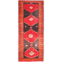 Ardabil Persian Rug 10'9" x 4'1" - Semi Antique Medallion Turquoise, White Hand Knotted | front view | SKU 110545
