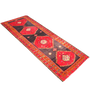 Ardabil Persian Rug 10x4 ft - Semi Antique Geometric, Tribal and Nomadic Red, Brown, Orange Hand Knotted | texture detail | SKU 110545