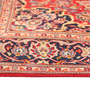 Kashan Persian Rug 6'8" x 4'4" - Semi Antique Medallion Crimson, Navy Blue Hand Knotted | side view | SKU 110667