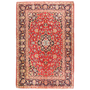 Kashan Persian Rug 6'8" x 4'4" - Semi Antique Medallion Crimson, Navy Blue Hand Knotted | front view | SKU 110667