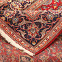 Kashan Persian Rug 6x4 ft - Semi Antique Shah Abbasi, Medallion (Toranj) Crimson, Navy Blue, Cream Hand Knotted | corner detail | SKU 110667