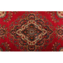 Tabriz Persian Rug 12'8" x 9'10" - Semi Antique Medallion Red, Cream Hand Knotted | pile detail | SKU 110992