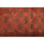 Afghan Persian Rug 9x6 ft - Semi Antique Geometric, Turkmen Gul Madder Red, Rust Red, Dark Red Hand Knotted | pile detail | SKU 111001