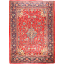 Arak Persian Rug 12x8 ft - Semi Antique Medallion Crimson, Red Hand Knotted | front view | SKU 111003