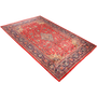 Arak Persian Rug 12x8 ft - Semi Antique Medallion (Toranj), Shah Abbasi Madder Red, Crimson, Navy Blue Hand Knotted | texture detail | SKU 111003