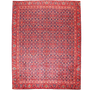 Arak Persian Rug 12x9 ft - Semi Antique Medallion Crimson, Red Hand Knotted | front view | SKU 111004