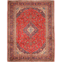 Ardakan Persian Rug 12'10" x 9'7" - Semi Antique Medallion Ivory, Beige Hand Knotted | front view | SKU 111005