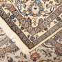 Kashan Persian Rug 13x9 ft - Semi Antique Medallion Crimson, Navy Blue Hand Knotted | corner detail | SKU 111007