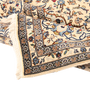 Kashan Persian Rug 13'1" x 9'9" - Semi Antique Medallion Crimson, Navy Blue Hand Knotted | detail view | SKU 111007