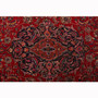 Sabzevar Persian Rug 11x8 ft - Semi Antique Medallion (Toranj), Shah Abbasi Crimson, Navy Blue, Persian Blue Hand Knotted | pile detail | SKU 111008