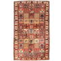 Bakhtiari Persian Rug 9x5 ft - Semi Antique Medallion Blue, Crimson Hand Knotted | front view | SKU 111009