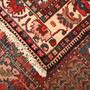 Bakhtiari Persian Rug 9'8" x 5'3" - Semi Antique Medallion Blue, Crimson Hand Knotted | corner detail | SKU 111009