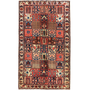 Bakhtiari Persian Rug 10x5 ft - Semi Antique Medallion Blue, Crimson Hand Knotted | front view | SKU 111010