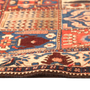 Bakhtiari Persian Rug 10'1" x 5'7" - Semi Antique Medallion Blue, Crimson Hand Knotted | side view | SKU 111010