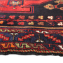 Saveh Persian Rug 9x4 ft - Semi Antique Medallion (Toranj), Geometric Red, Navy Blue, Crimson Hand Knotted | side view | SKU 111012