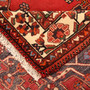 Tafresh Persian Rug 9x5 ft - Semi Antique Medallion (Toranj), Geometric Madder Red, Cream, Navy Blue Hand Knotted | corner detail | SKU 111013