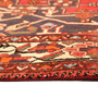 Tafresh Persian Rug 9x5 ft - Semi Antique Medallion (Toranj), Geometric Madder Red, Cream, Navy Blue Hand Knotted | side view | SKU 111013