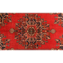 Tafresh Persian Rug 9x5 ft - Semi Antique Medallion (Toranj), Geometric Madder Red, Cream, Navy Blue Hand Knotted | pile detail | SKU 111013