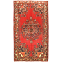 Tafresh Persian Rug 9'10" x 5'4" - Semi Antique Medallion Crimson, Beige Hand Knotted | front view | SKU 111014