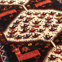Shahsavan Persian Rug 9x5 ft - Semi Antique Geometric Blue, Crimson Hand Knotted | back view | SKU 111015