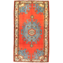 Tafresh Persian Rug 9'10" x 5'5" - Semi Antique Medallion Crimson, Beige Hand Knotted | front view | SKU 111016