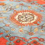 Tafresh Persian Rug 9x5 ft - Semi Antique Medallion (Toranj), Geometric Crimson, Sky Blue, Ivory Hand Knotted | back view | SKU 111016
