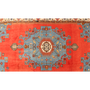 Tafresh Persian Rug 9x5 ft - Semi Antique Medallion (Toranj), Geometric Crimson, Sky Blue, Ivory Hand Knotted | pile detail | SKU 111016