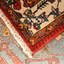 Tafresh Persian Rug 10x5 ft - Semi Antique Medallion Crimson, Beige Hand Knotted | corner detail | SKU 111017