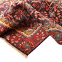 Hamadan Persian Rug 12'2" x 3'3" - Semi Antique Afshan Red, Blue Hand Knotted | detail view | SKU 111018