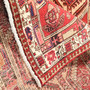 Ardabil Persian Rug 10x3 ft - Semi Antique Medallion Turquoise, White Hand Knotted | corner detail | SKU 111020