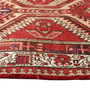 Ardabil Persian Rug 10x3 ft - Semi Antique Medallion (Toranj), Geometric Madder Red, Cream, Navy Blue Hand Knotted | side view | SKU 111020