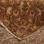 Bakhtiari Persian Rug 8'2" x 4'9" - Semi Antique Medallion Blue, Crimson Hand Knotted | corner detail | SKU 111025