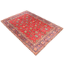 Tabriz Persian Rug 9x7 ft - Semi Antique Medallion Red, Cream Hand Knotted | texture detail | SKU 111027