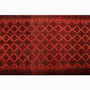 Baluch Persian Rug 5x3 ft - Semi Antique Geometric, Turkmen Gul Red, Dark Red, Crimson Hand Knotted | pile detail | SKU 111028