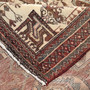 Saveh Persian Rug 5x3 ft - Semi Antique Medallion Red, Brown Hand Knotted | corner detail | SKU 111032