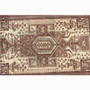 Saveh Persian Rug 5x3 ft - Semi Antique Medallion (Toranj), Geometric Cream, Madder Red, Brown Hand Knotted | pile detail | SKU 111032